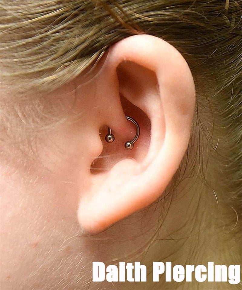 Earmark 7Pairs 6/7/8/9/10/12/14MM Surgical Steel Horseshoe Small Septum Rings Smiley Piercing Jewelry Circular Curved Barbell Piercing Hoops Set for Nose Nipple Nostril Cartilage Helix Daith Tragus Lip Eyebrow - Image 4